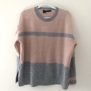 360 cashmere stasie sweater, pink/gray, NWT